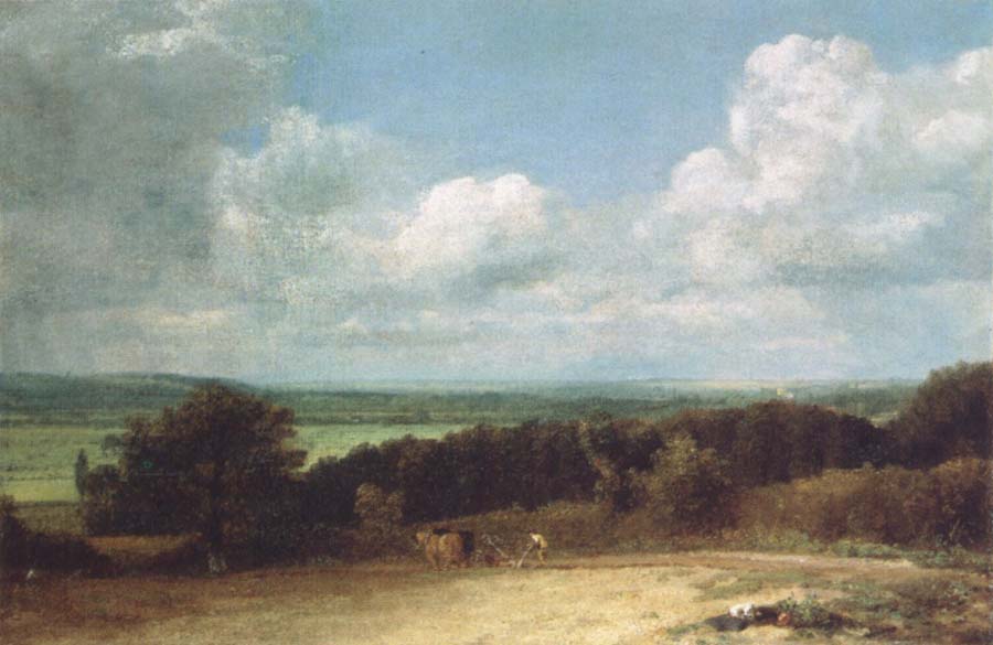 John Constable A ploughing scene in Suffolk